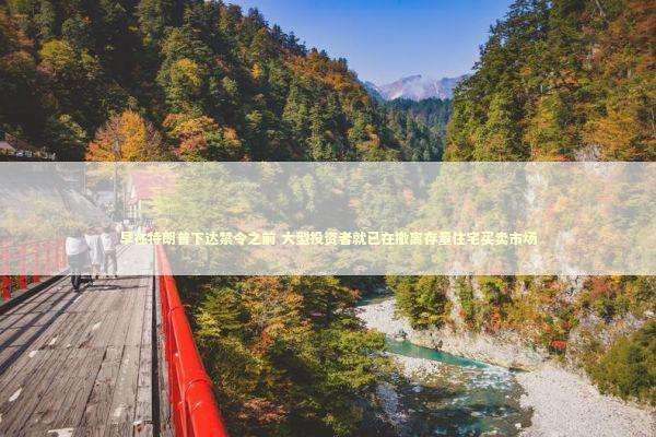 早在特朗普下达禁令之前 大型投资者就已在撤离存量住宅买卖市场